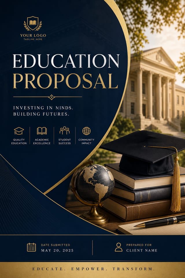 Education Proposal — elegant style proposal document cover