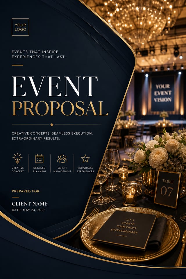 Event Proposal — elegant style proposal document cover