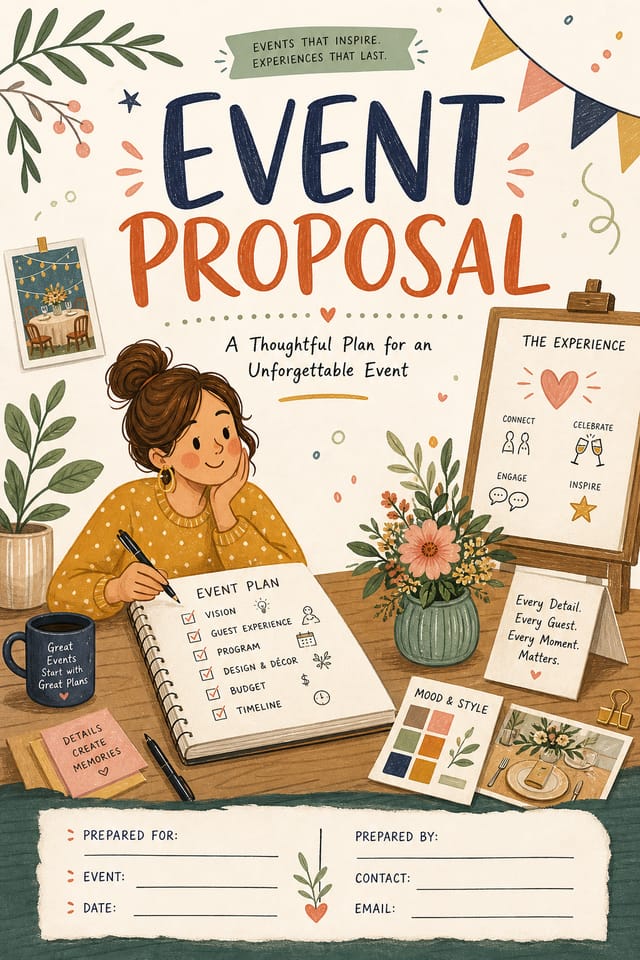Event Proposal — illustration style proposal document cover