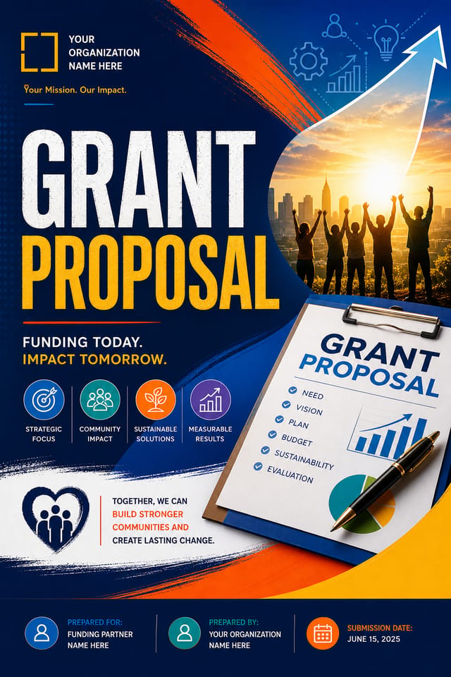 Grant Proposal — vibrant style proposal document cover