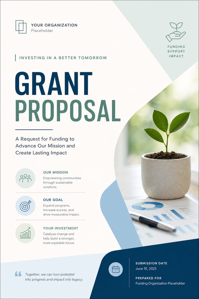 Grant Proposal — modern style proposal document cover