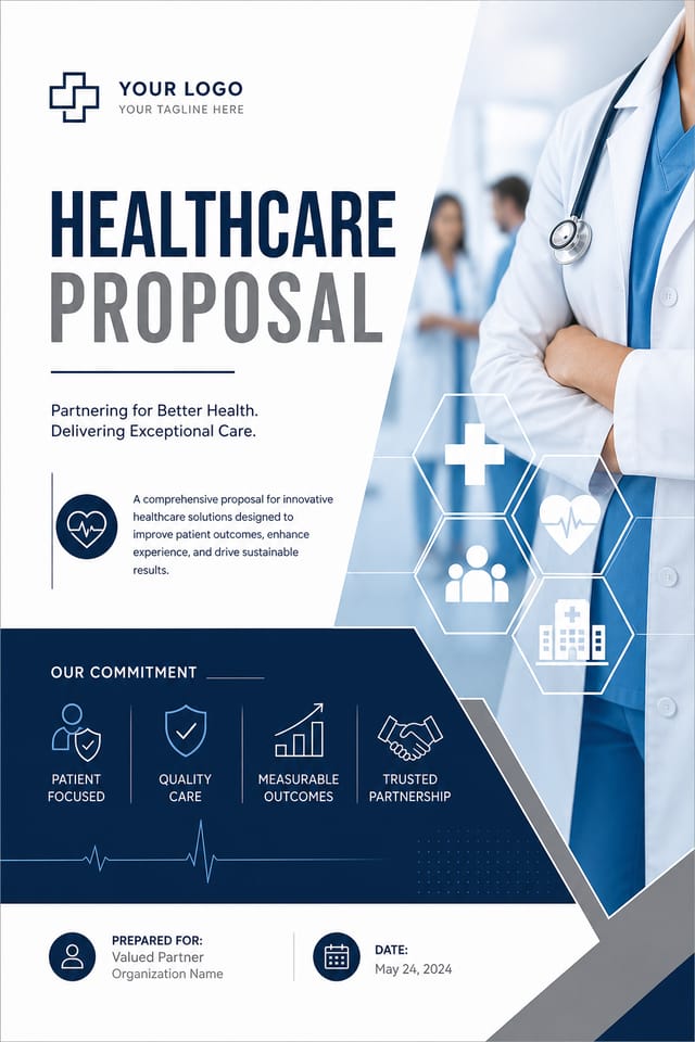 Healthcare Proposal — corporate style proposal document cover