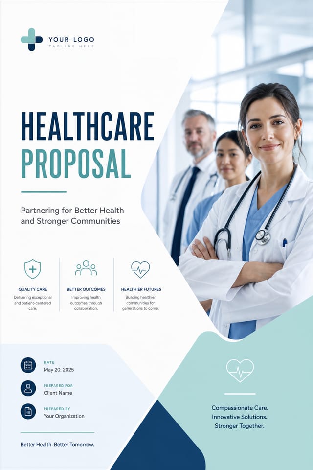 Healthcare Proposal — modern style proposal document cover