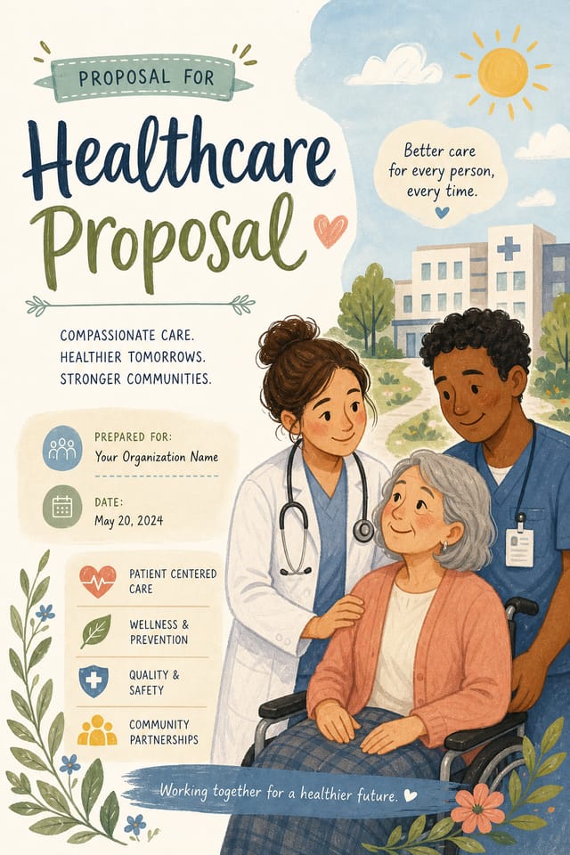 Healthcare Proposal — illustration style proposal document cover