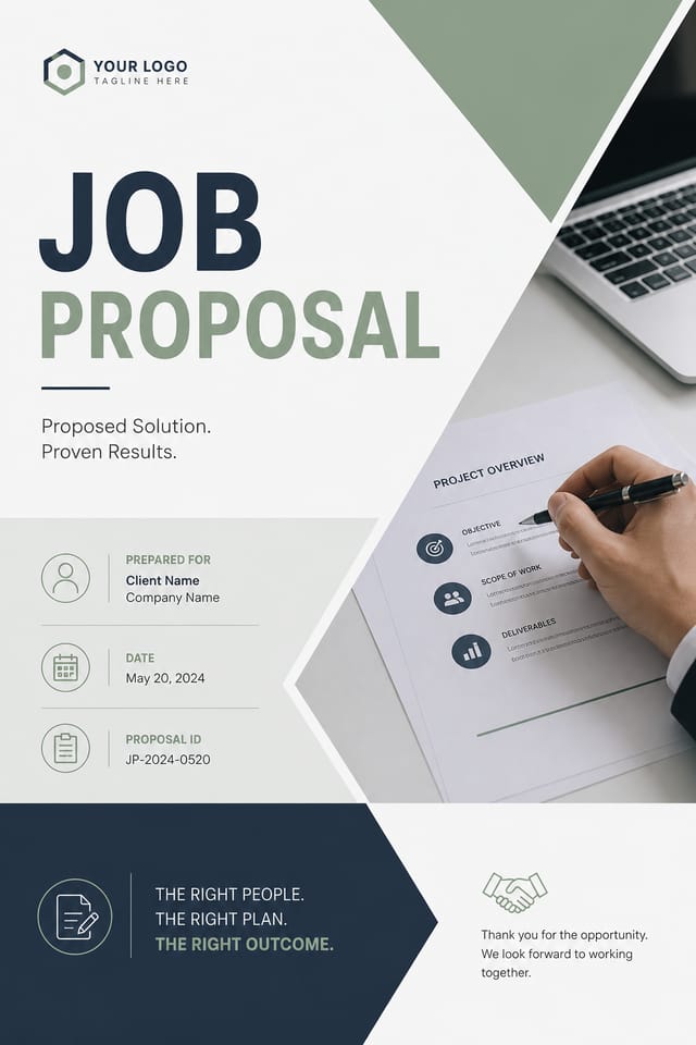 Job Proposal — modern style proposal document cover
