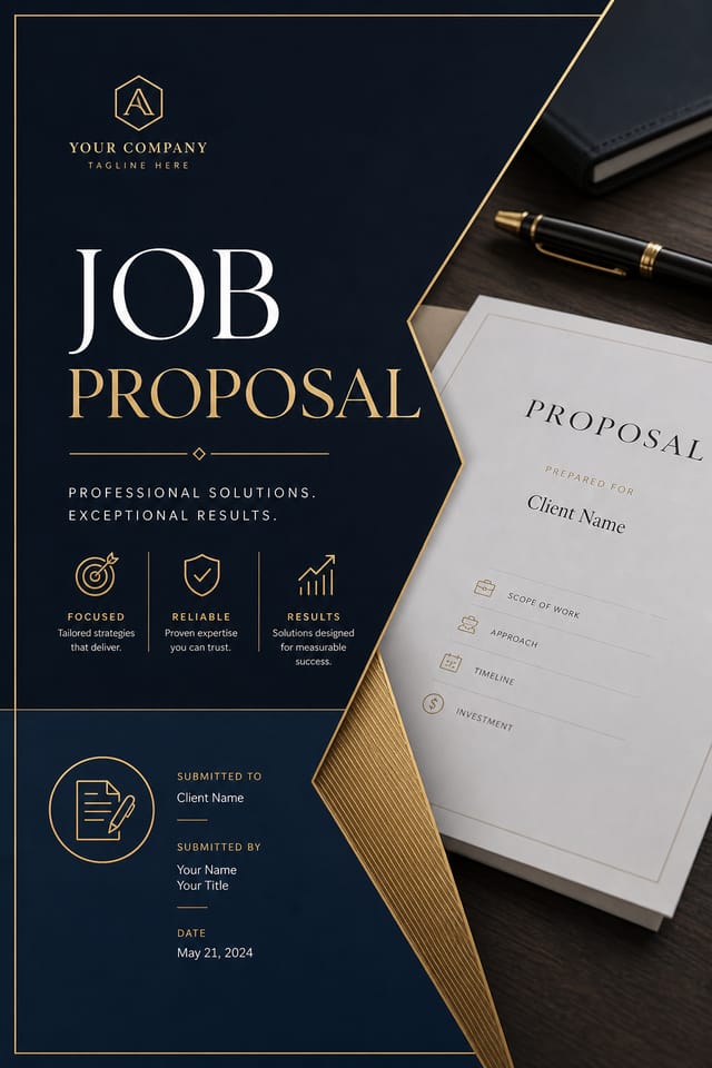 Job Proposal — elegant style proposal document cover
