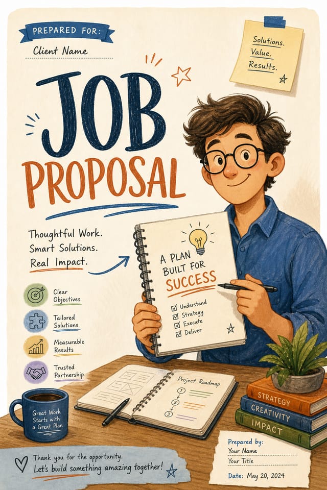 Job Proposal — illustration style proposal document cover