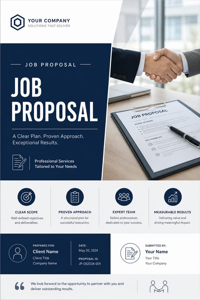 Job Proposal — corporate style proposal document cover