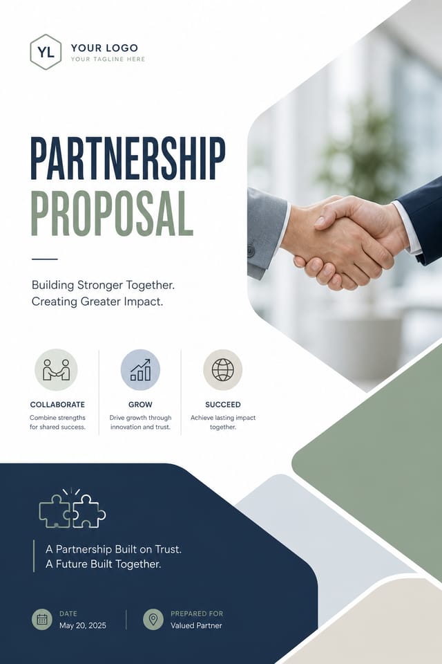 Partnership Proposal — modern style proposal document cover