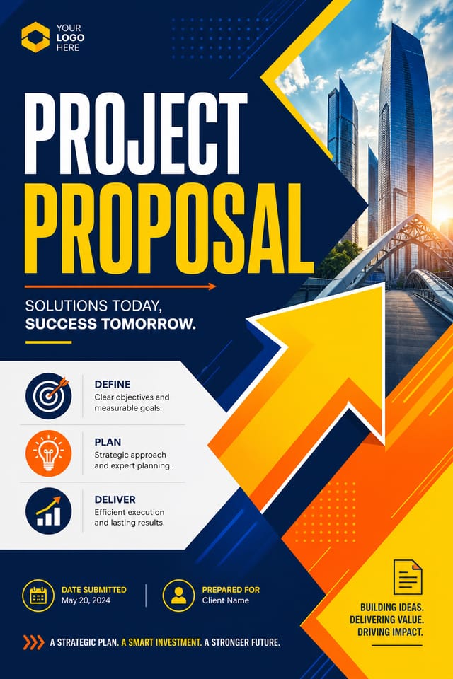 Project Proposal — vibrant style proposal document cover