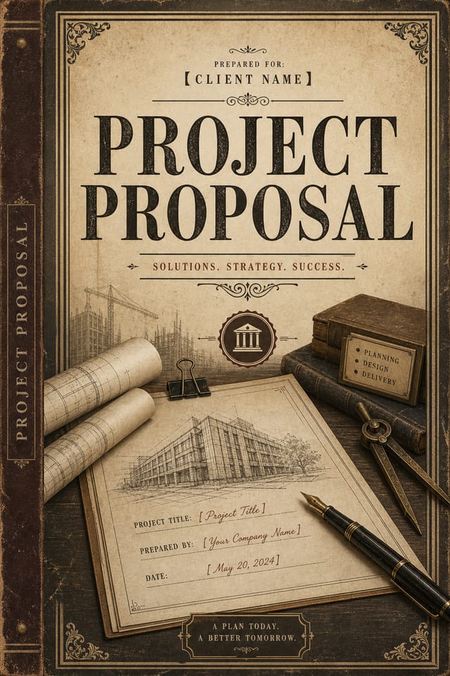 Project Proposal — vintage style proposal document cover