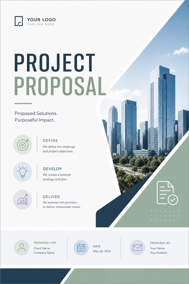 Project Proposal — modern style proposal document cover