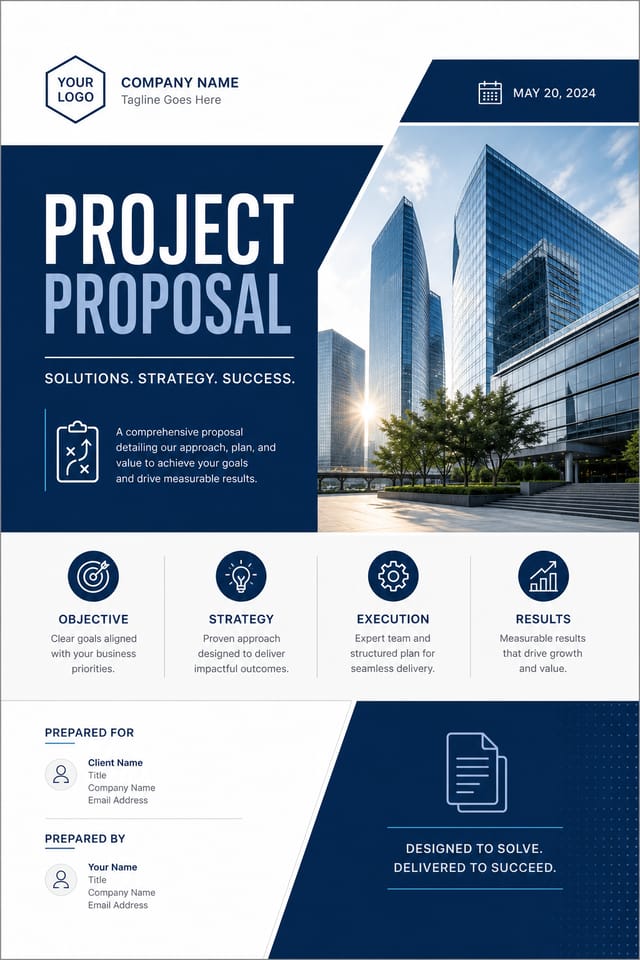 Project Proposal — corporate style proposal document cover