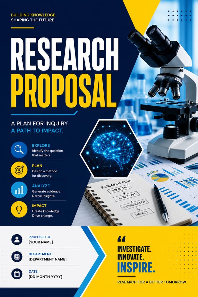 Research Proposal — vibrant style proposal document cover