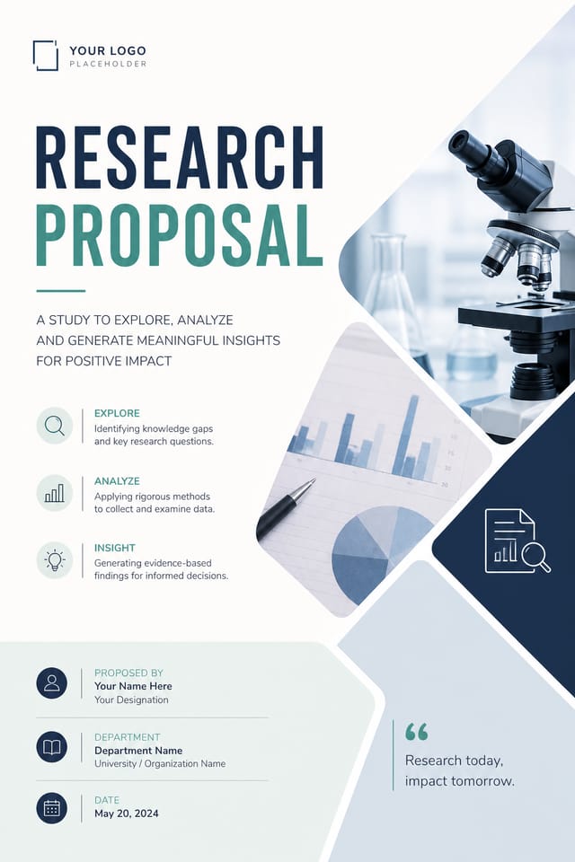 Research Proposal — modern style proposal document cover