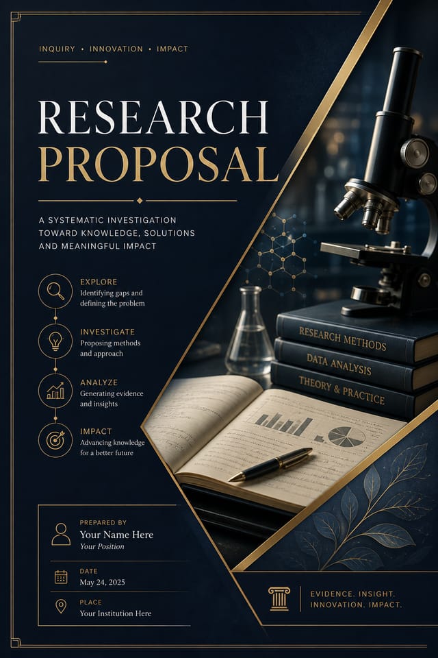 Research Proposal — elegant style proposal document cover