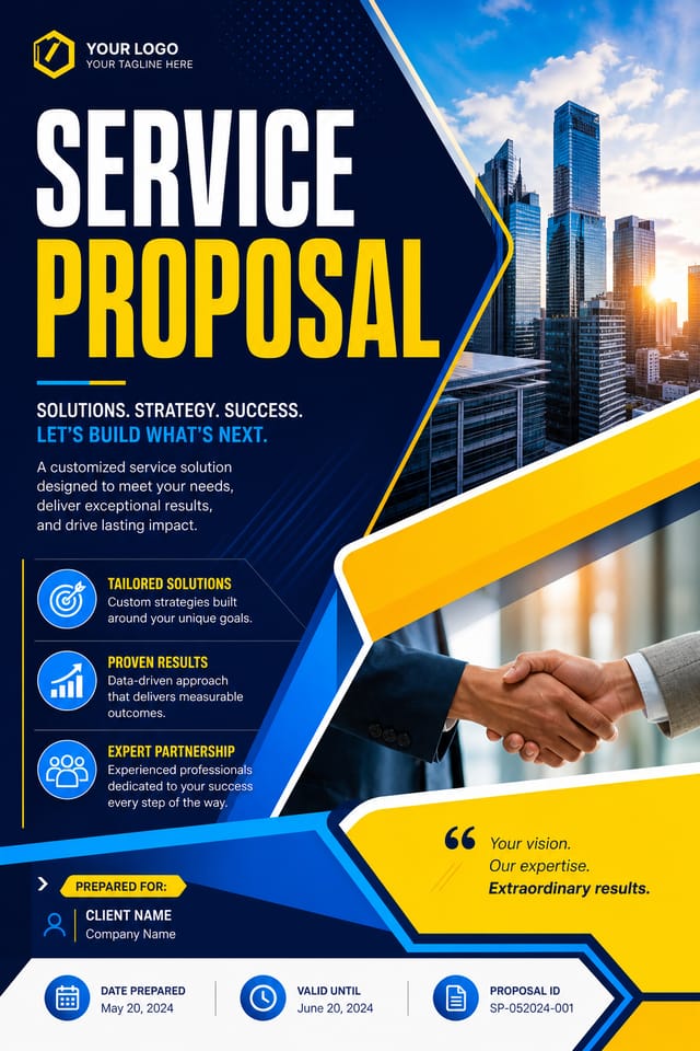 Service Proposal — vibrant style proposal document cover