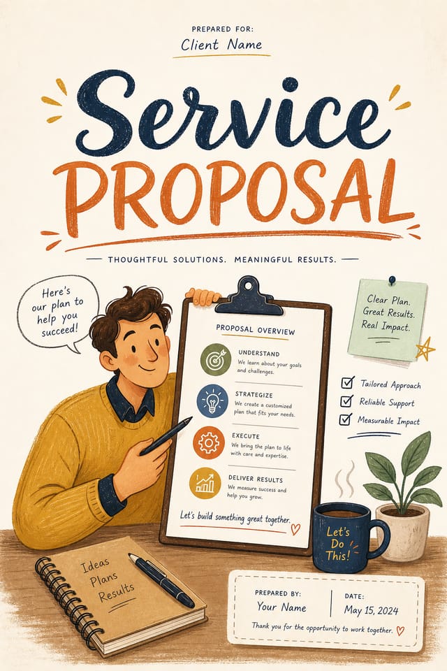 Service Proposal — illustration style proposal document cover