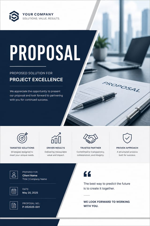 Proposal — corporate style proposal document cover