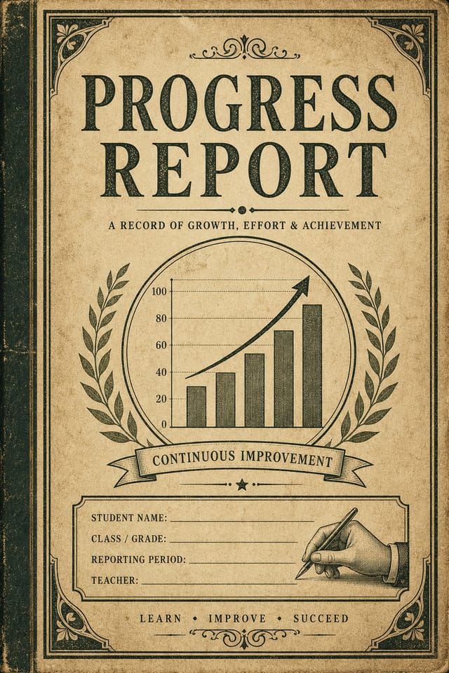 Progress Report — vintage style report