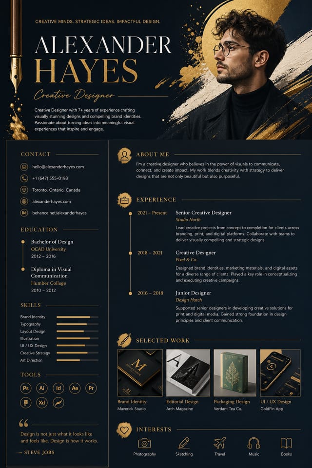 Creative Resume — elegant style resume layout