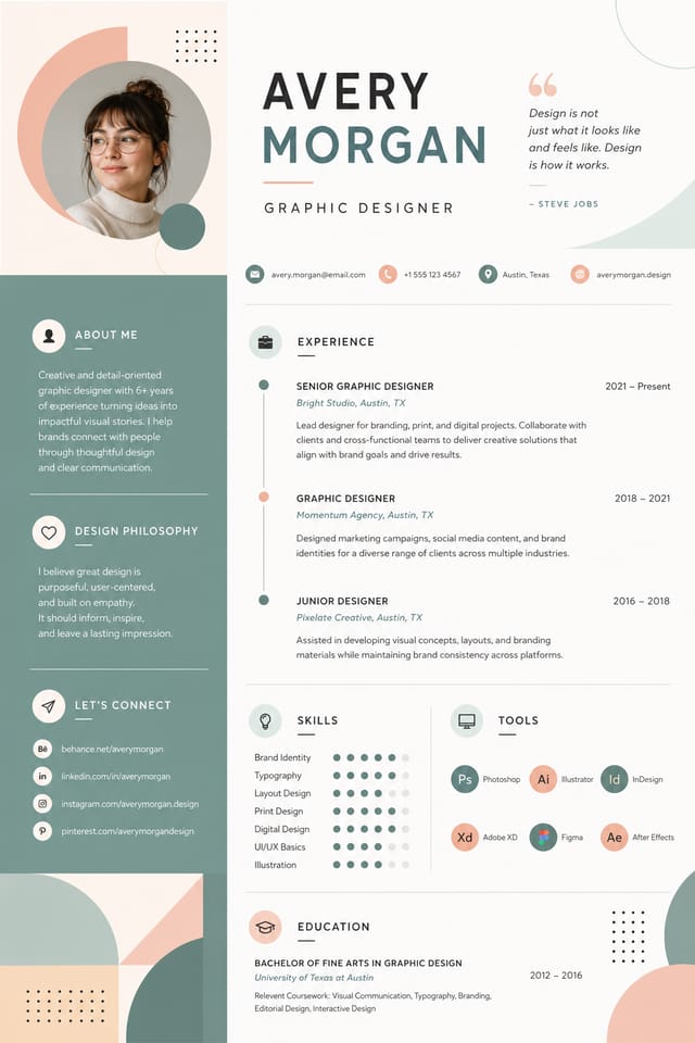 Creative Resume — modern style resume layout