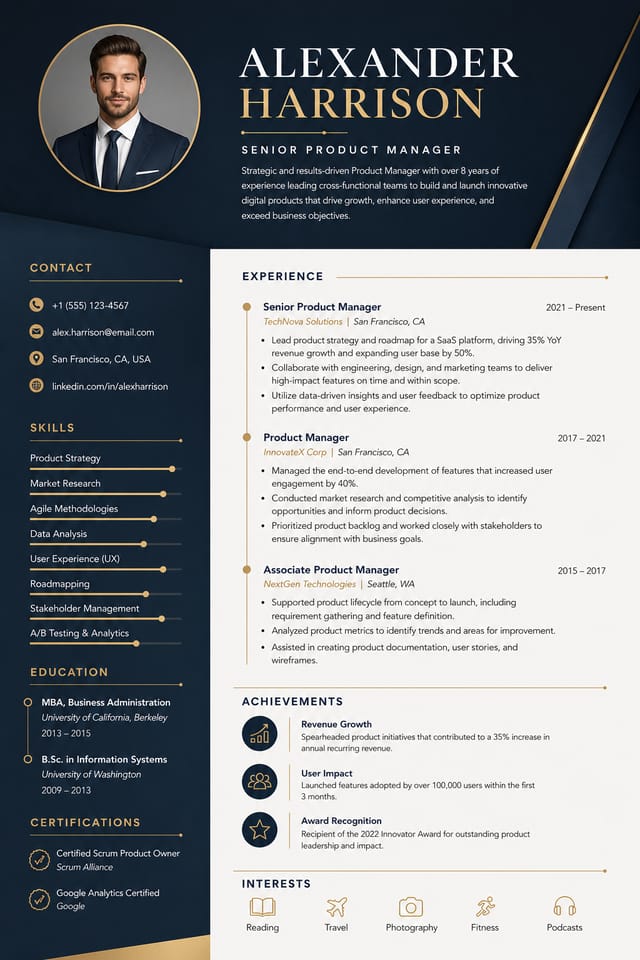 Modern Resume — elegant style resume layout