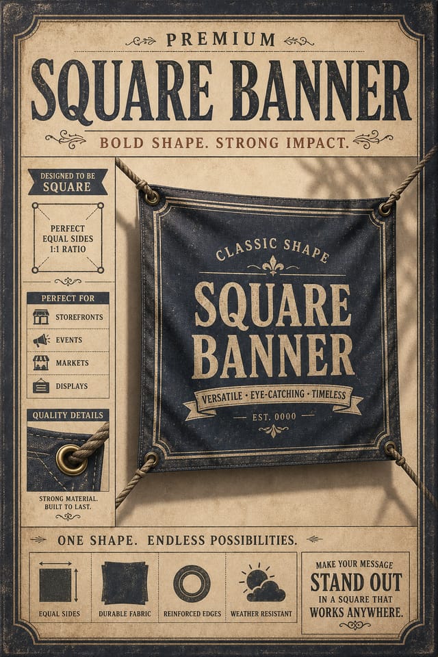 Square Banner — vintage style square banner