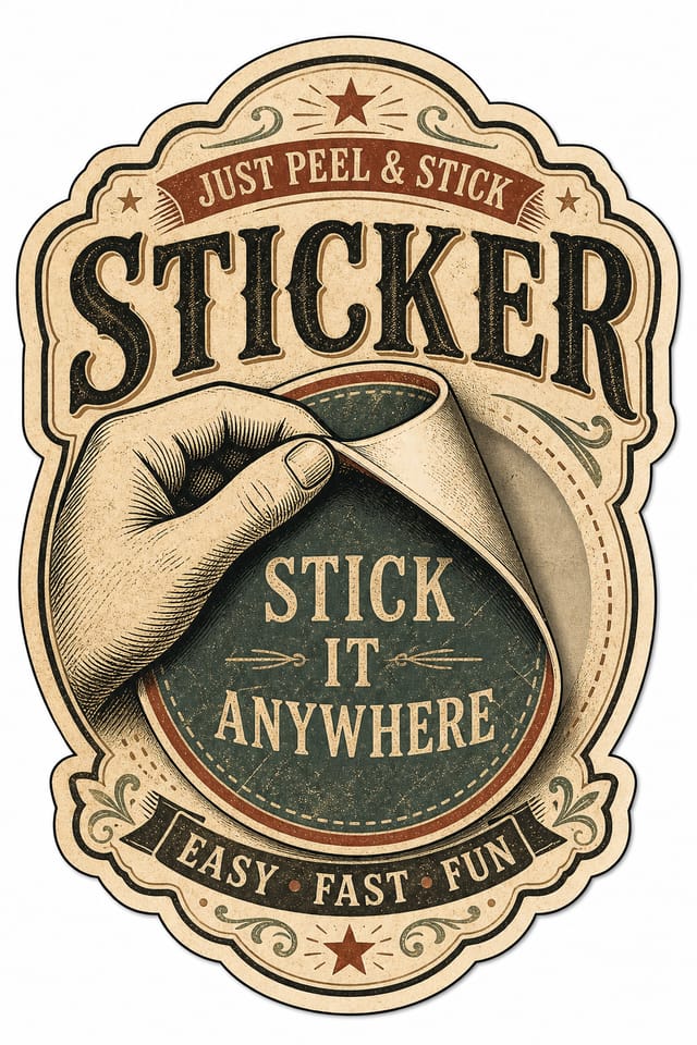 Sticker — vintage style sticker design