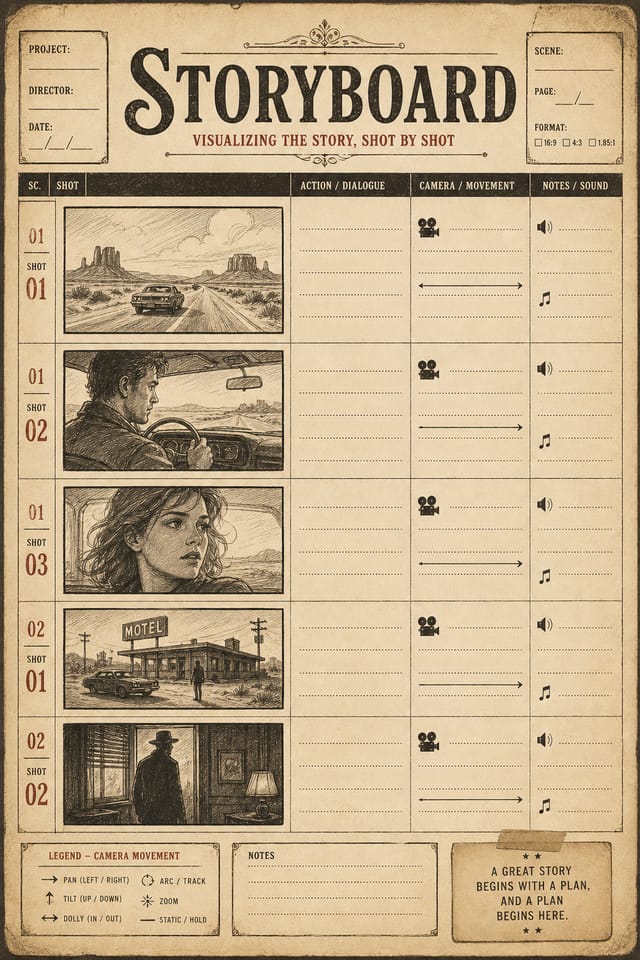 Storyboard — vintage style storyboard