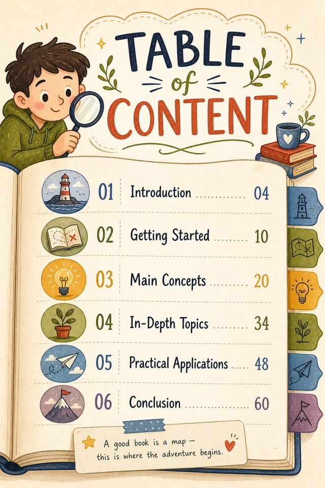 Table of Content — illustration style table of contents