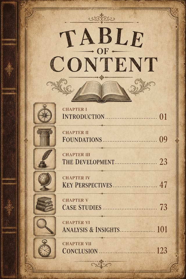 Table of Content — vintage style table of contents