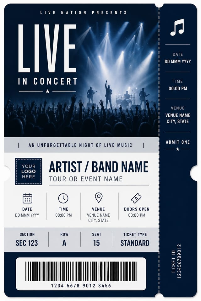 Concert Ticket — corporate style event ticket