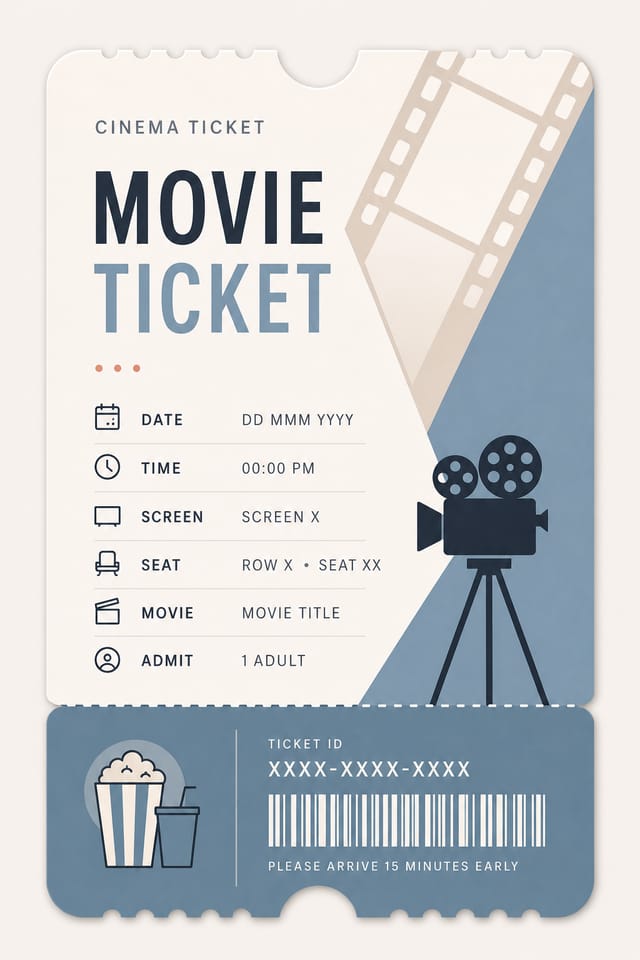 Ticket de cine — modern style event ticket