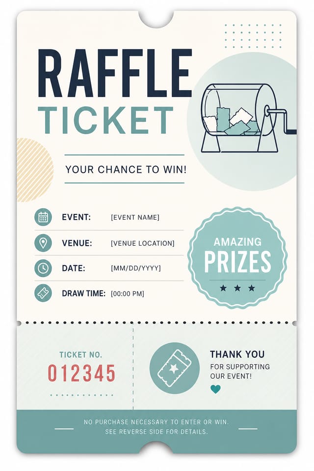 Raffle Ticket — modern style event ticket
