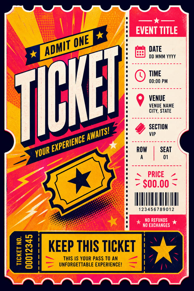 Ticket — vibrant style event ticket