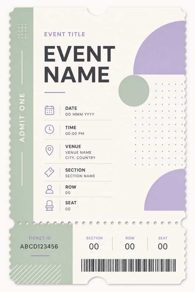 Ticket — modern style event ticket
