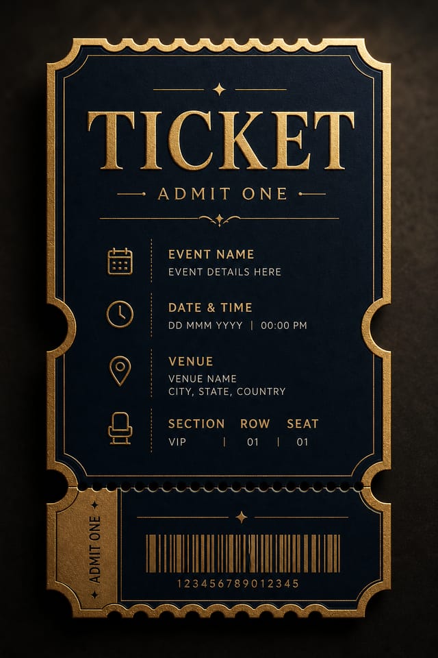 Ticket — elegant style event ticket