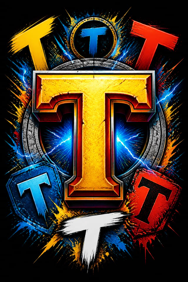 T — vibrant style t-shirt graphic