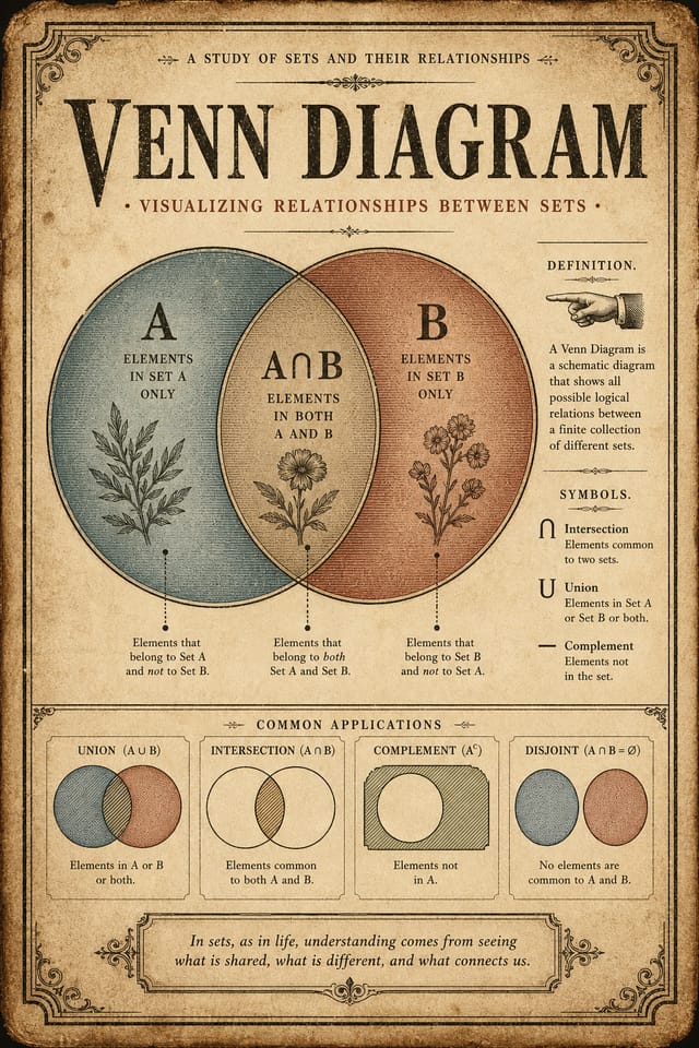 Venn Diagram — vintage style venn diagram