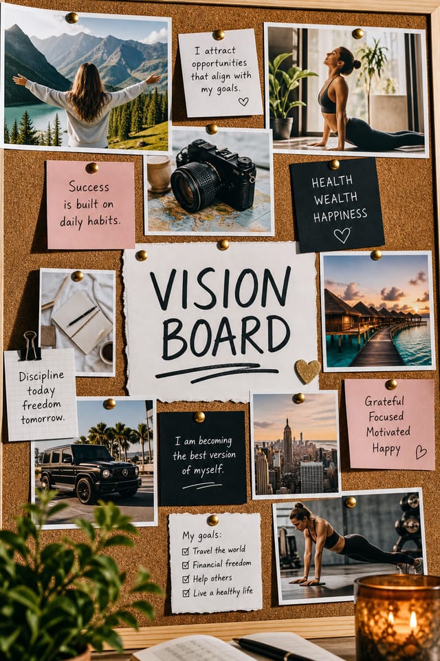 Vision Board — photo-realistic style vision board