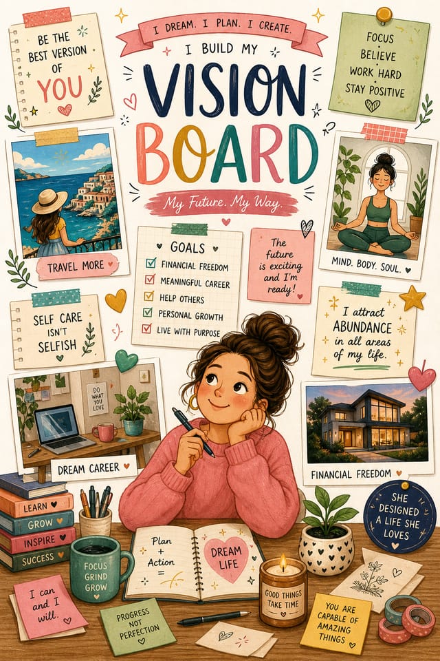 Vision Board — illustration style vision board