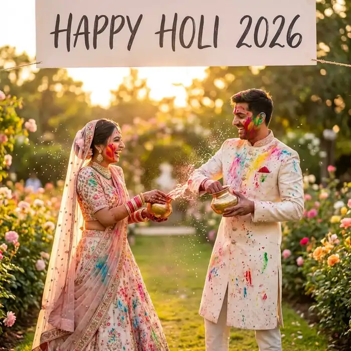 Couple Celebrating Holi