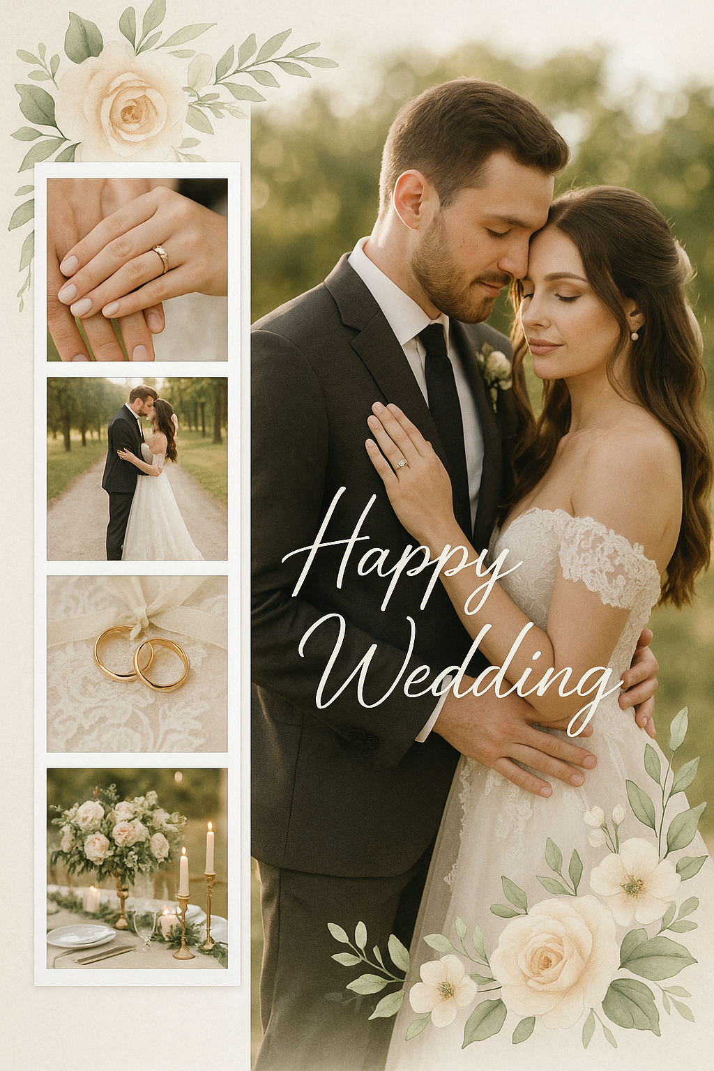 Wedding photo collage created with Pixazo
