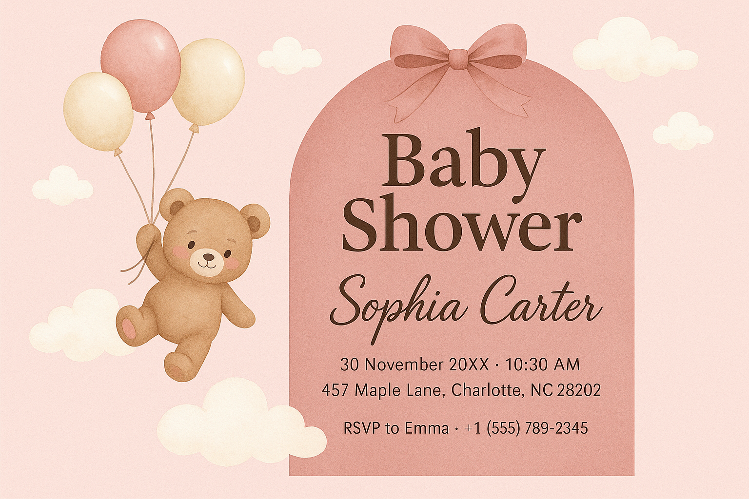 Baby shower design by Bex Sharma