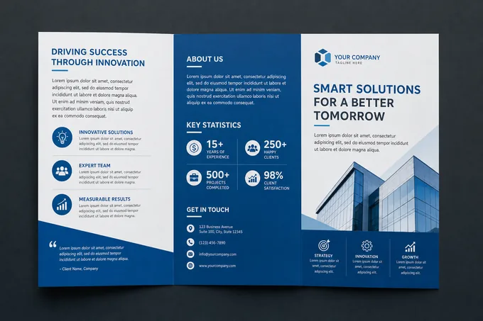 AI-generated Business tri-fold brochure sample made with the Pixazo brochure maker
