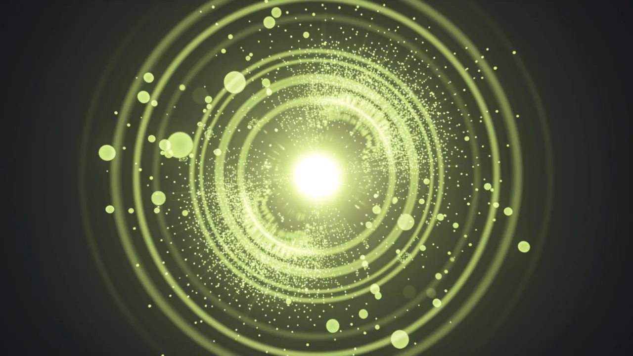 Explosive burst of lime green soundwave particles representing AI-generated impact sound effects, created with Pixazo AI