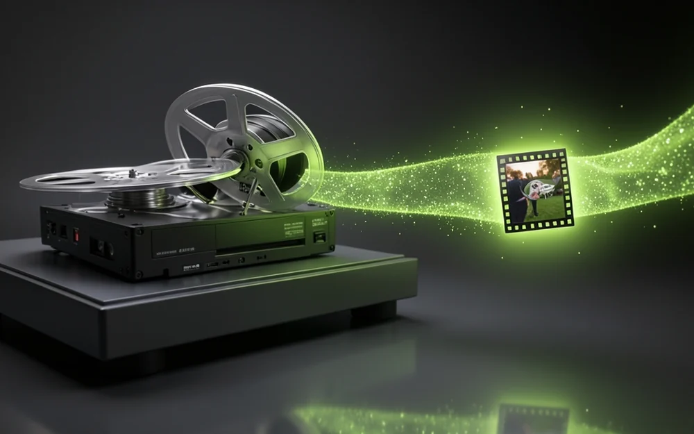 Convert MXF to GIF, a professional broadcast clip becoming a small looping GIF, created with Pixazo AI