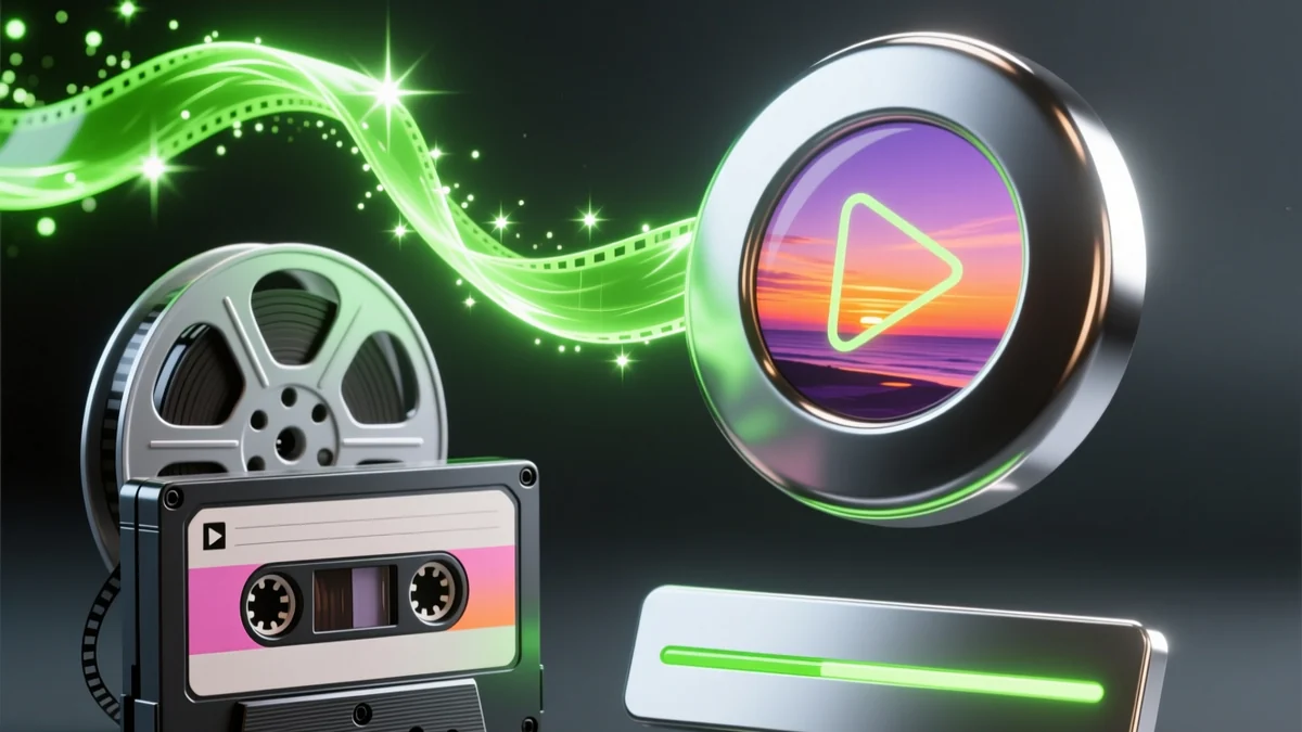 Convert WMV to GIF, a legacy Windows Media clip becoming a small looping GIF, created with Pixazo AI