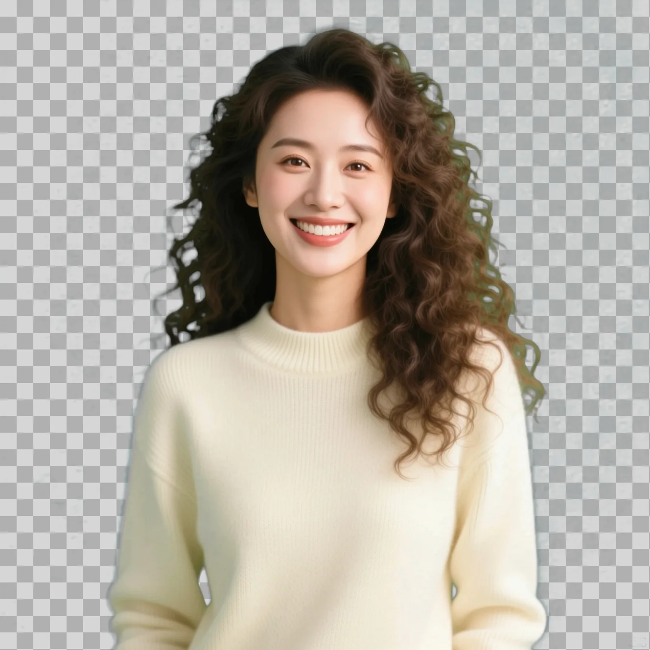 The same portrait cut out on a transparent background